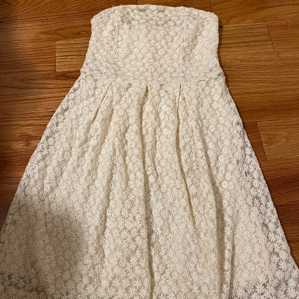 Urban Outfitters Strapless Off-White Mini Dress